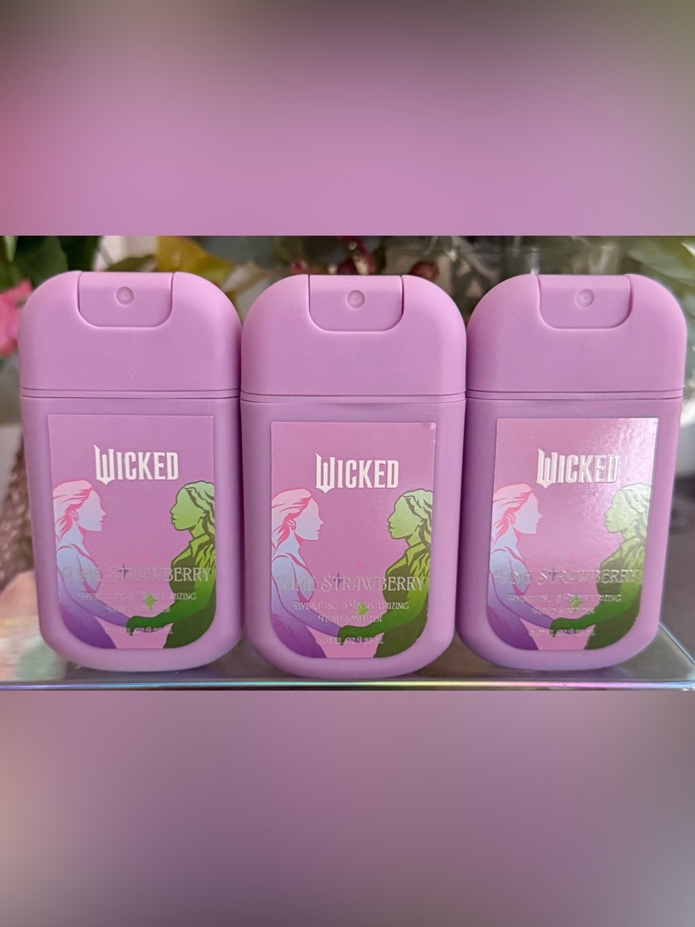 🆕🧹 “WICKED” STRAWBERRY SCENTED HAND SANITIZER SPRAY 3-PIECE SET. BRAND NEW.